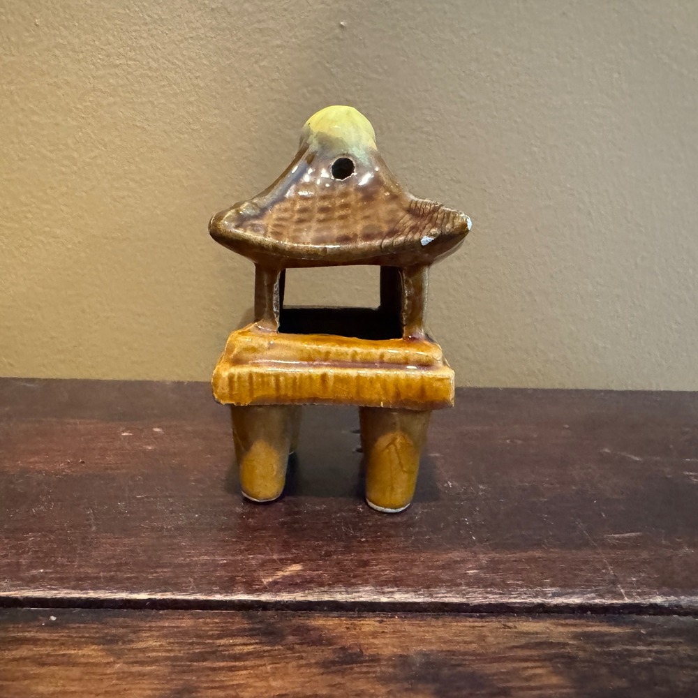 Miniature Pagoda Tower Ceramic‎ Incense Burner Holder Asian Decor JAPAN